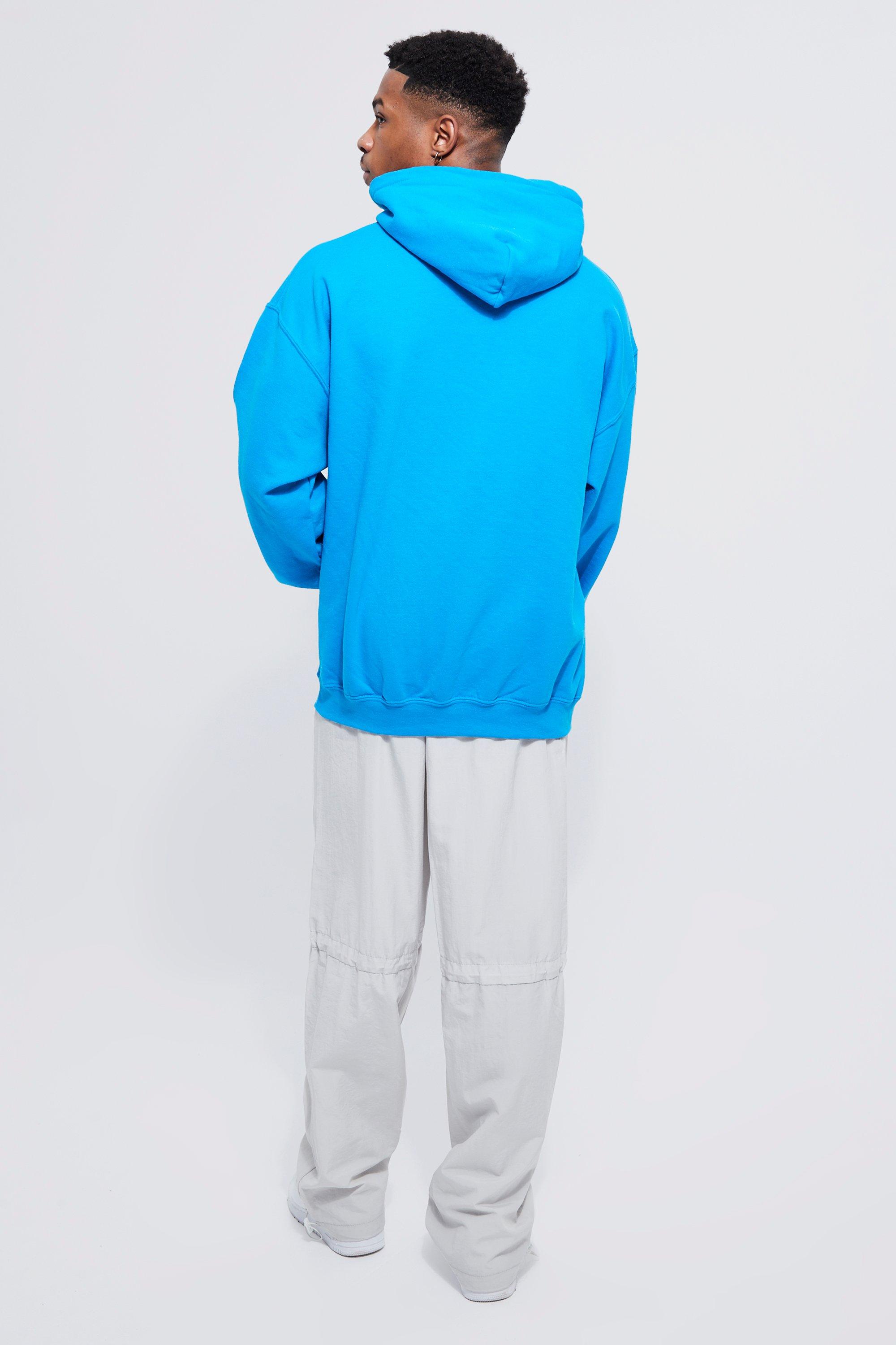 Bright Blue Graphic Oversized Hoodie