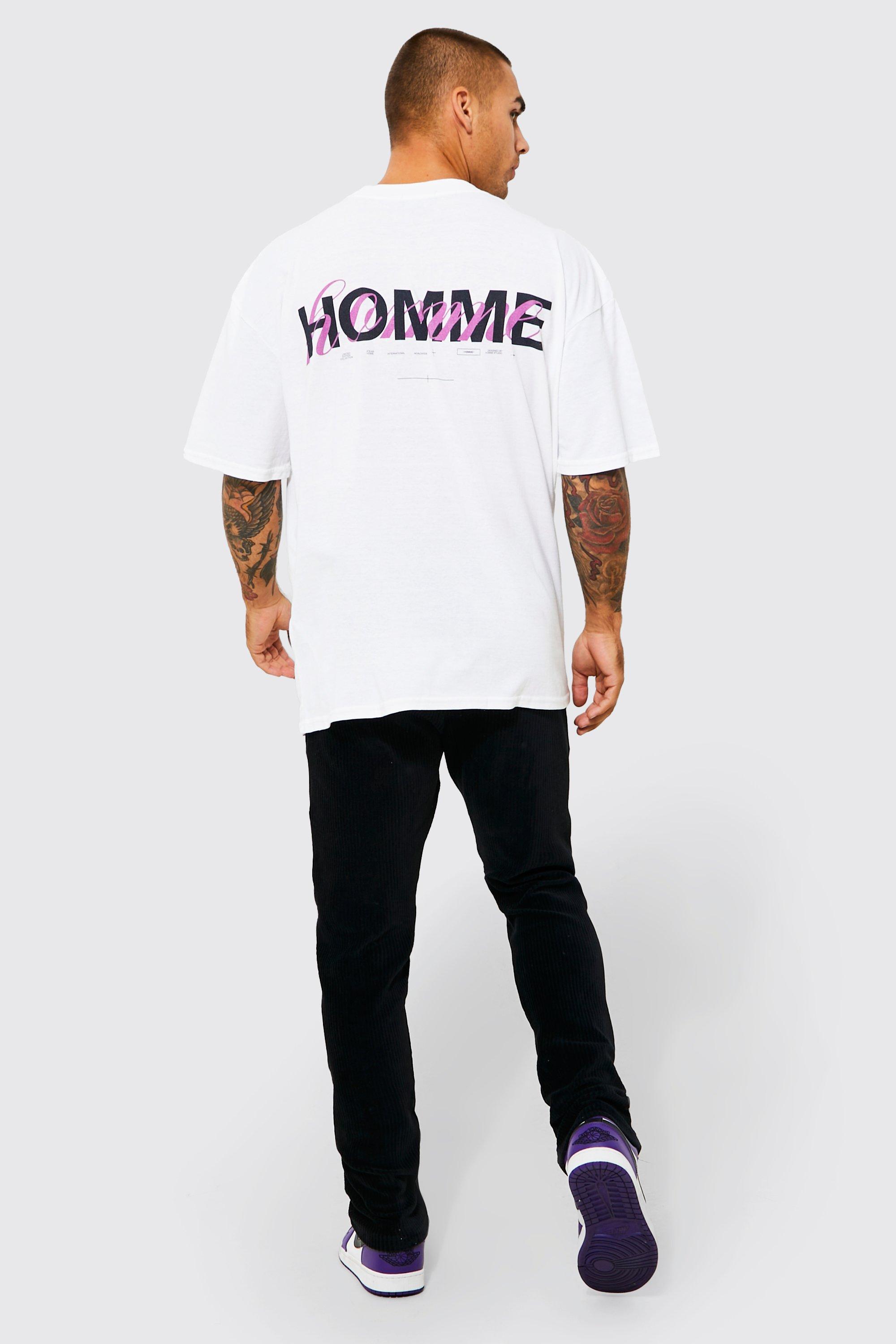 Oversized Extended Neck Graphic T-shirt | boohoo