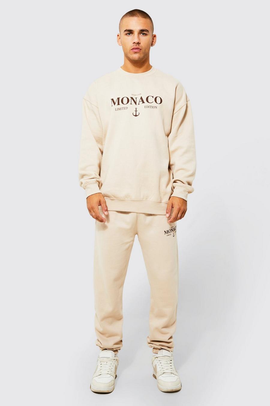 Sand beige Oversized Monaco Sweatshirt Tracksuit
