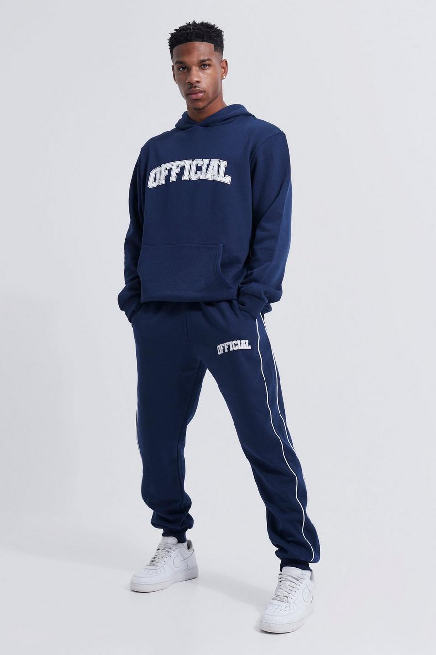 Navy Lightweight Official Piping Hooded Tracksuit image number 1