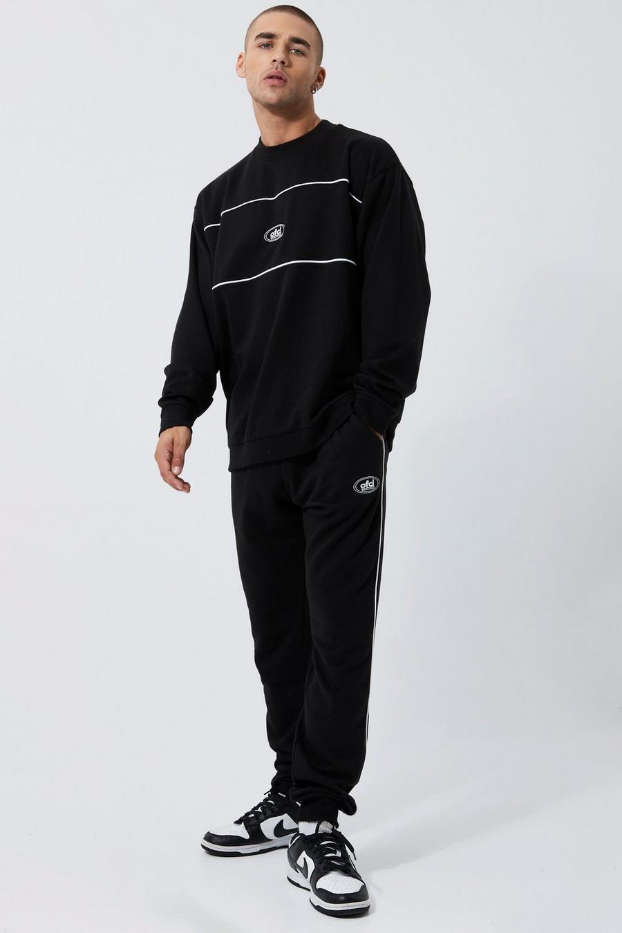 Black Lightweight Oversized Ofcl Sweatshirt Tracksuit image number 1