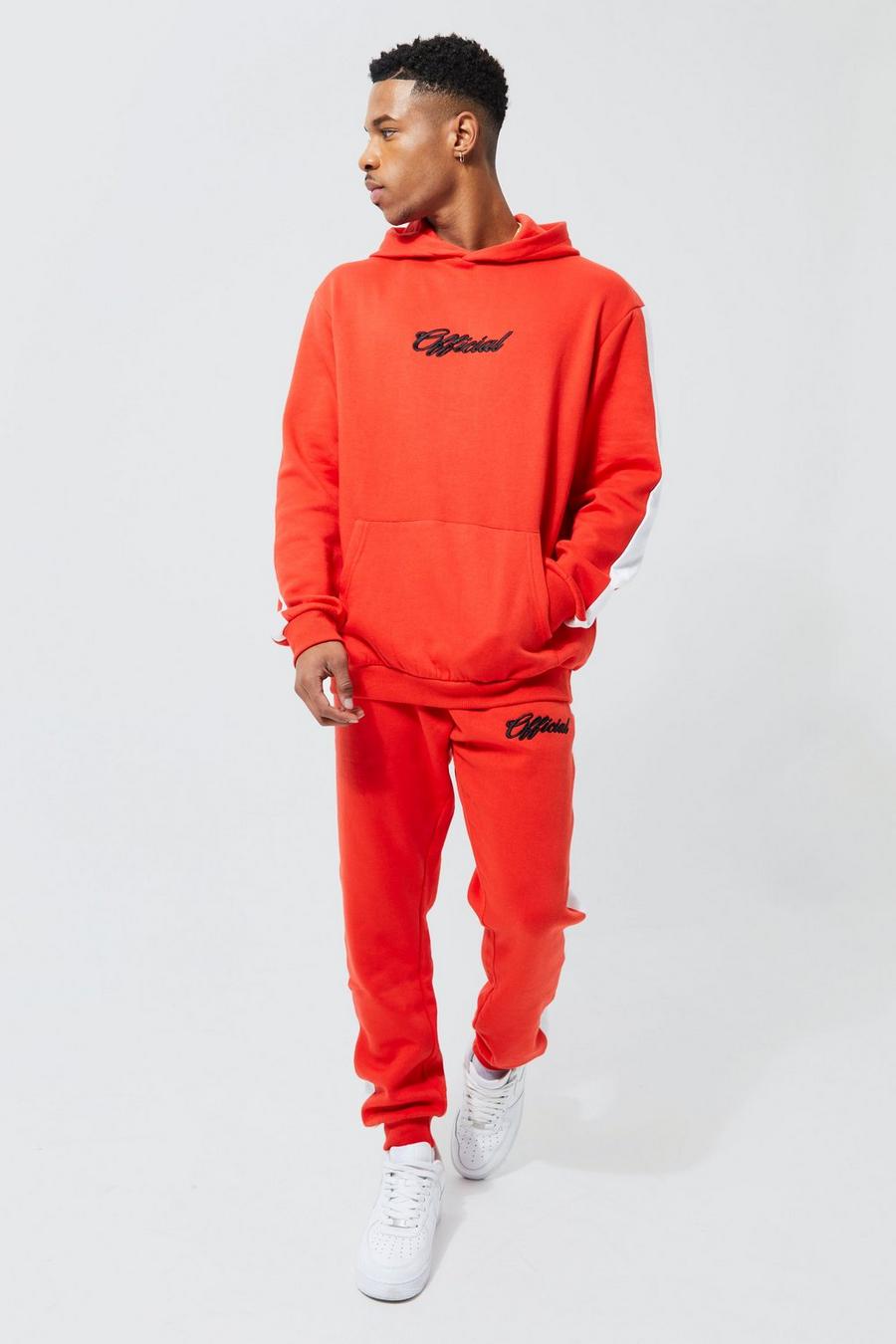 Red Lightweight Official Panel Hooded Tracksuit image number 1