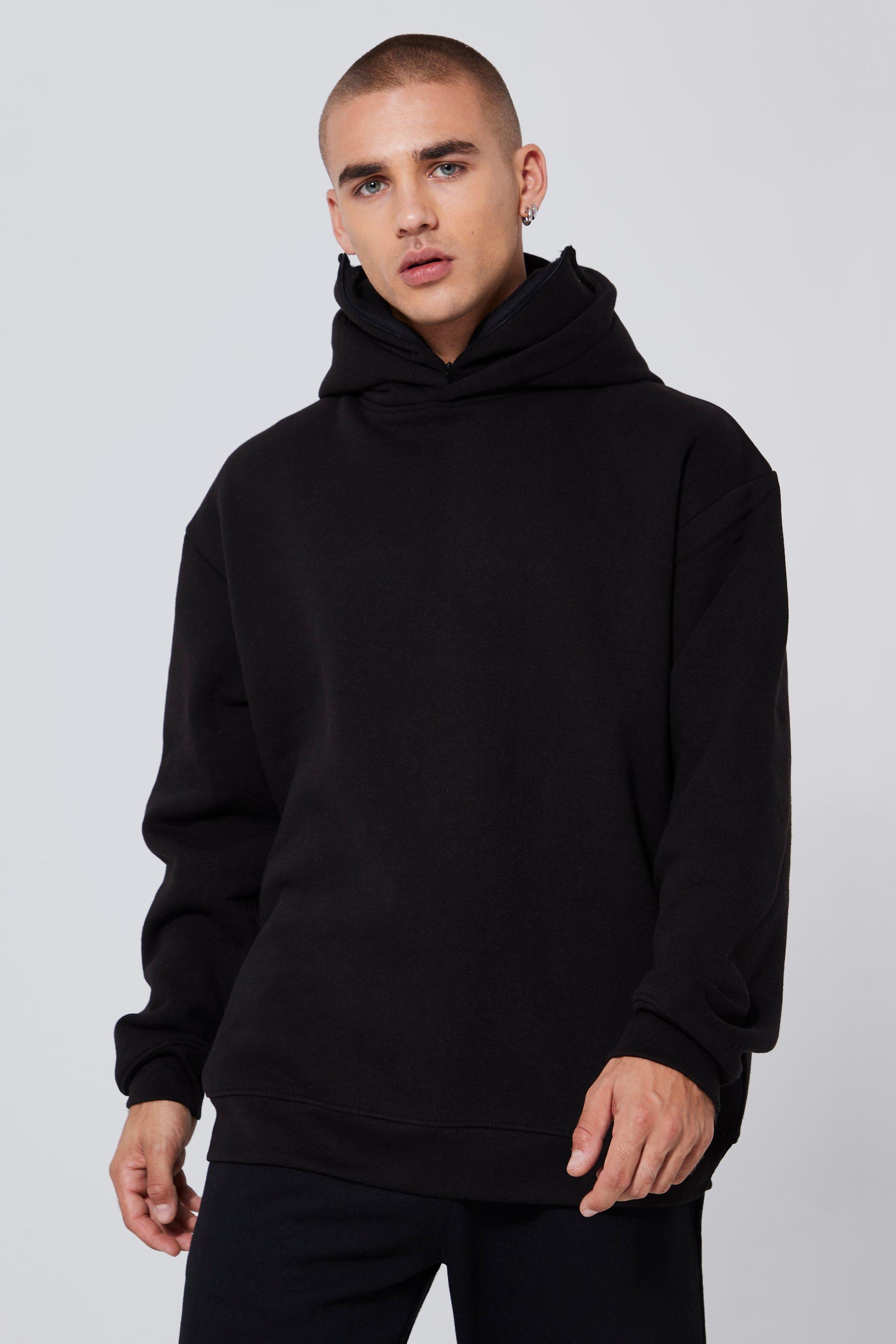 Oversized Hoodie With Zip Up Balaclava