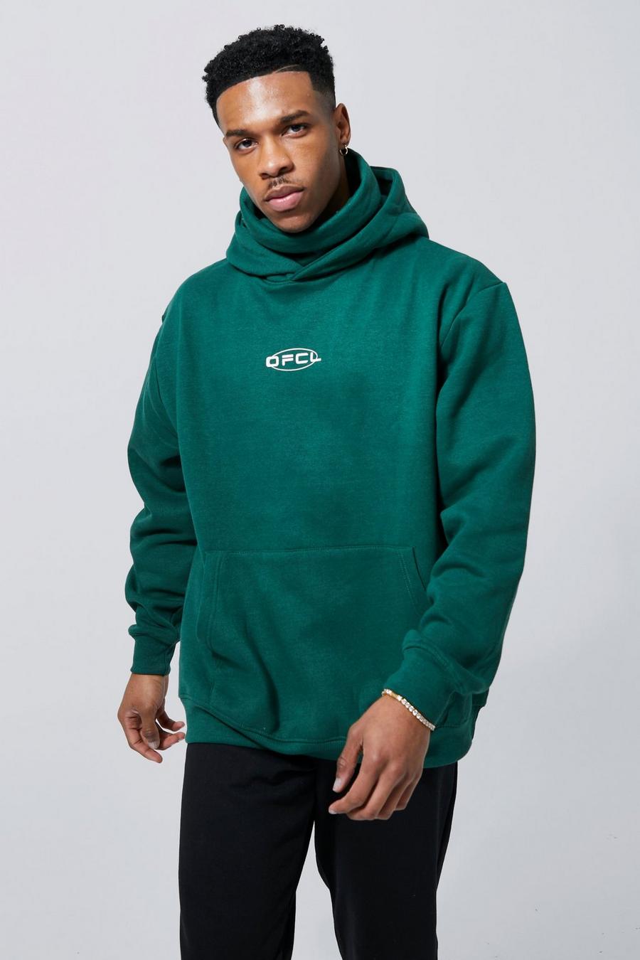 Oversized Ofcl Graphic Hoodie With Snood | boohoo