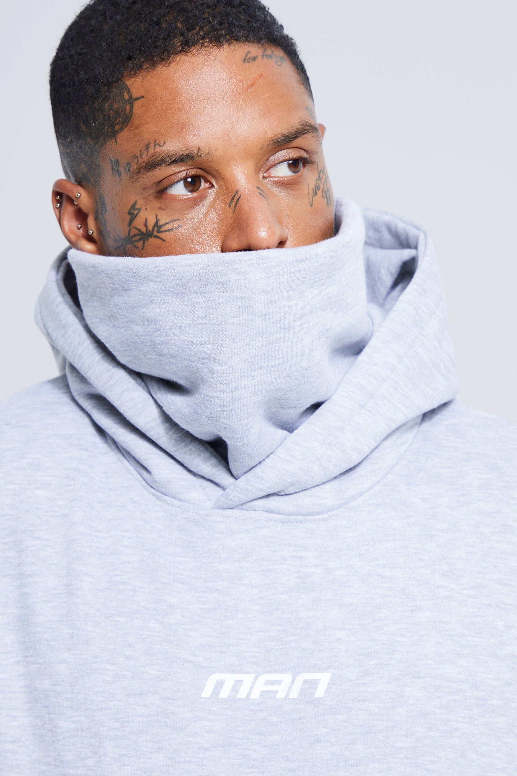 Man Graphic Hoodie With Snood