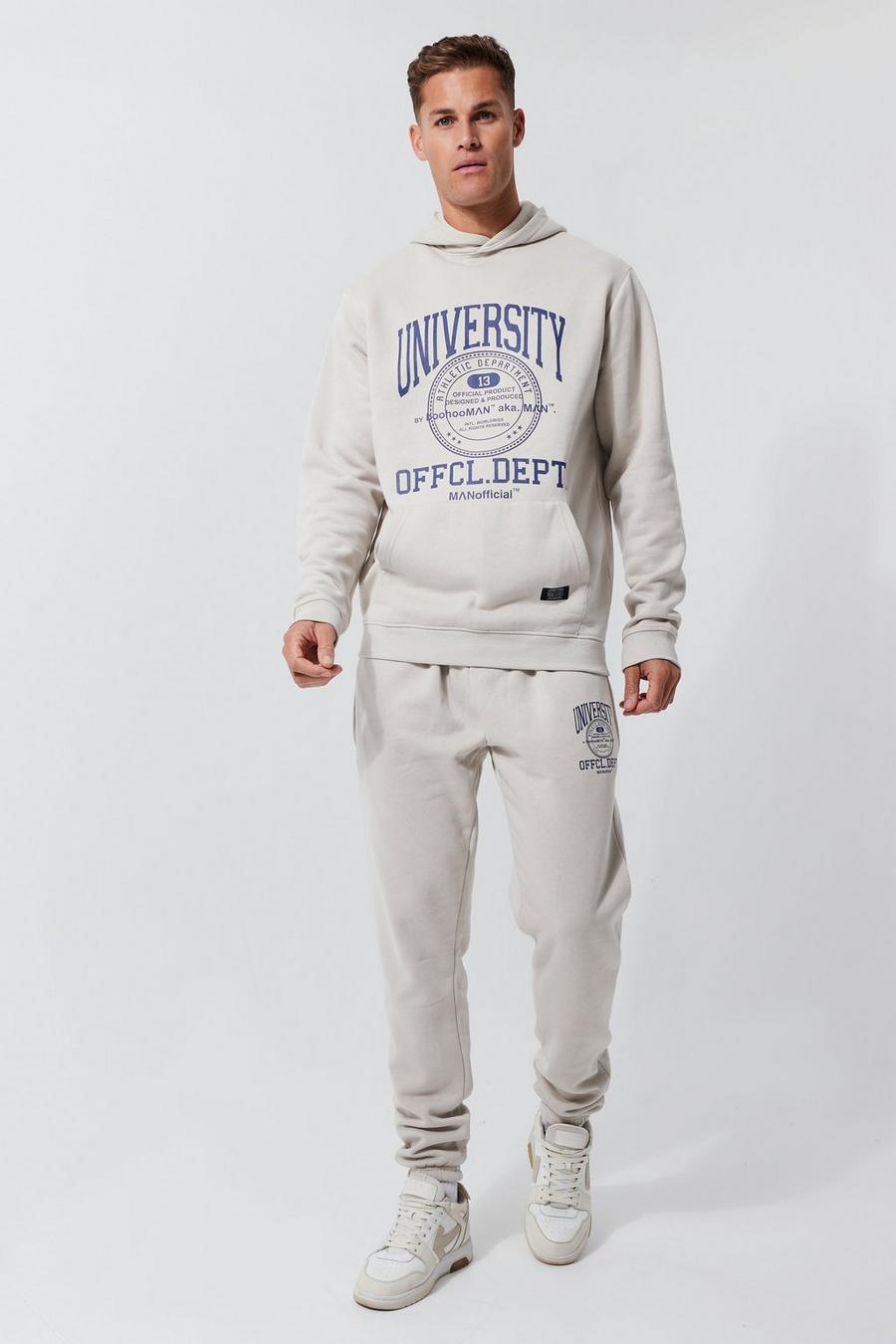 Stone Tall Varsity Badge Graphic Hooded Tracksuit image number 1