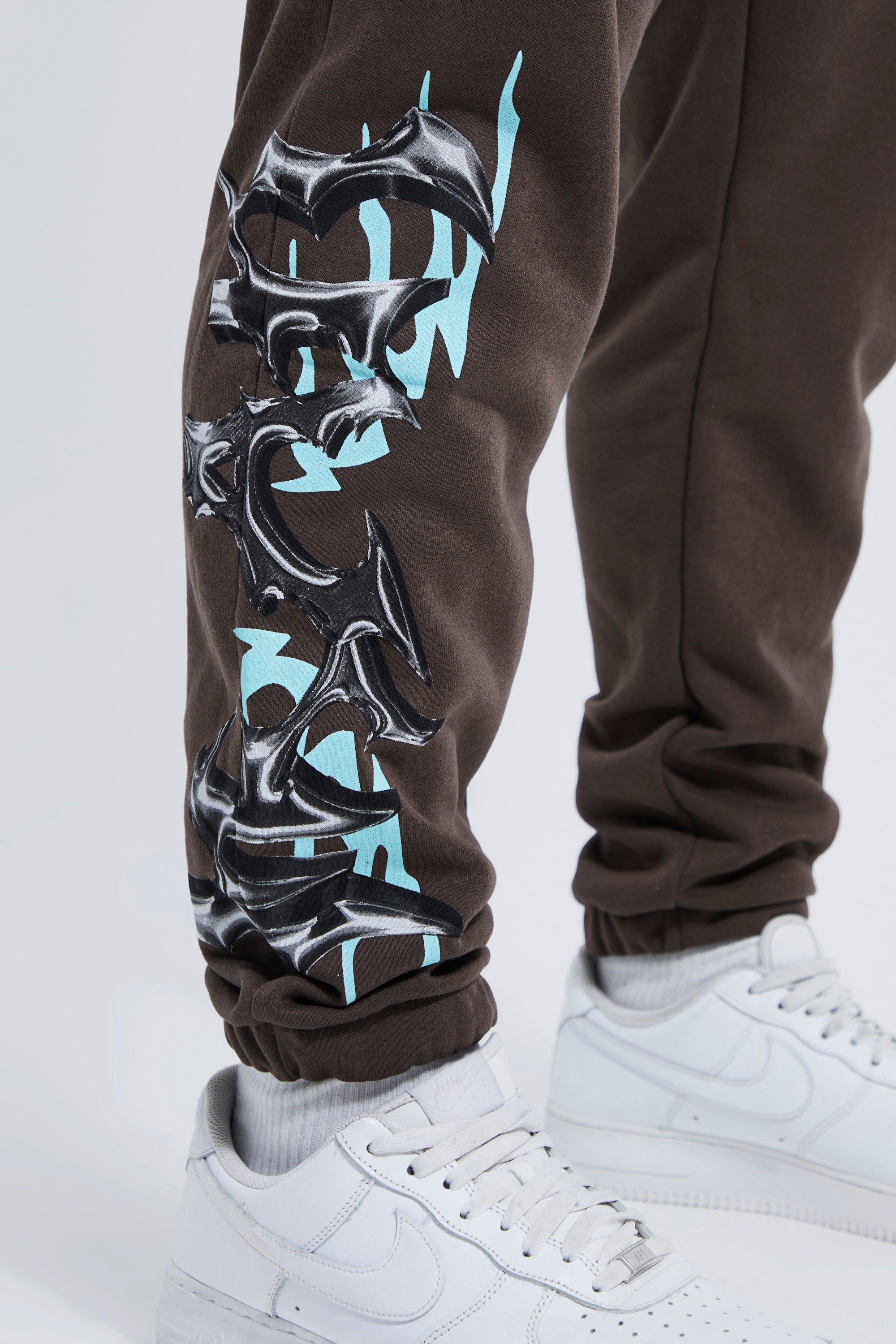 Plus Regular Fit Homme Graphic Jogger