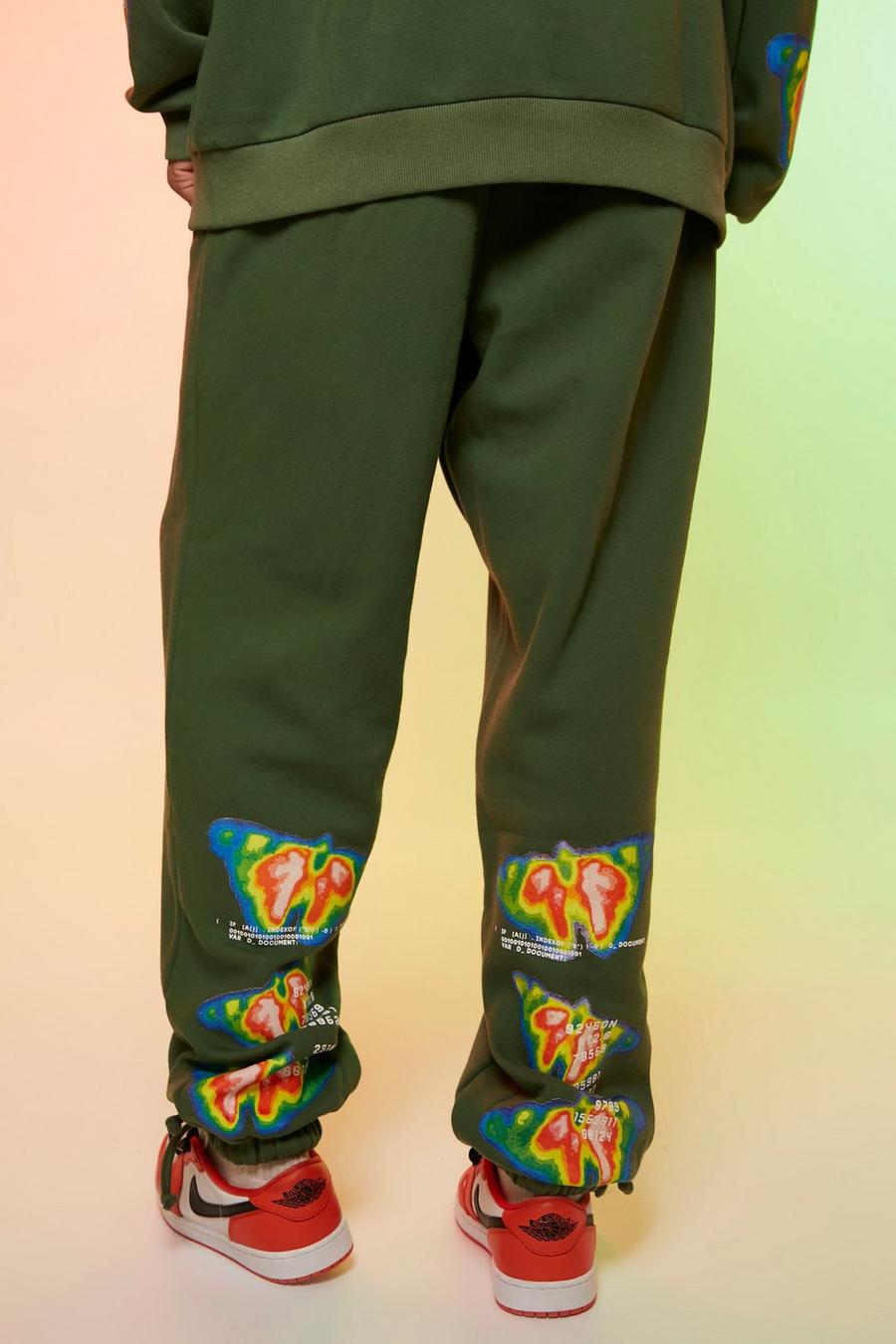 Pantaloni tuta Tall Regular Fit con grafica Heat Sense, Forest verde