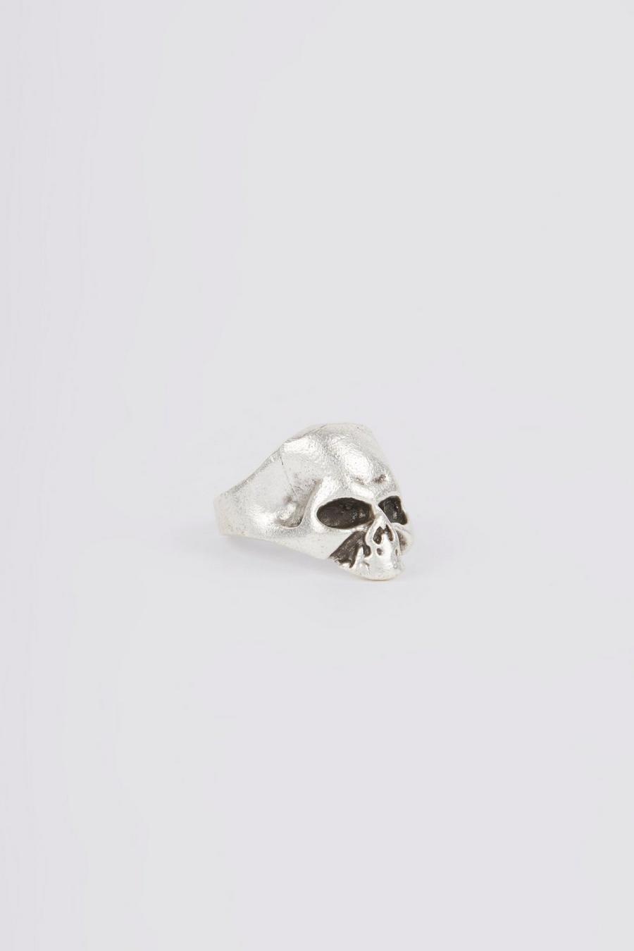 Silver Skull Signet Ring image number 1