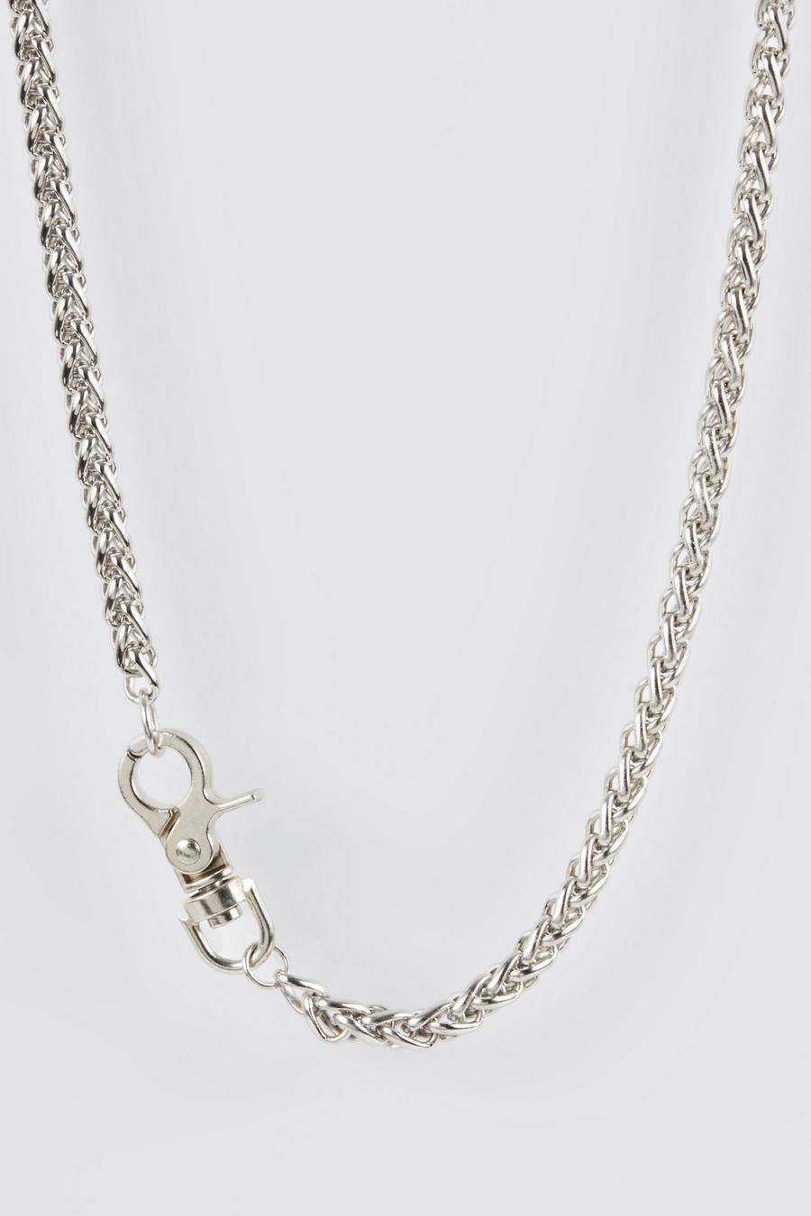 Silver Chunky Clip Detail Chain Necklace image number 1