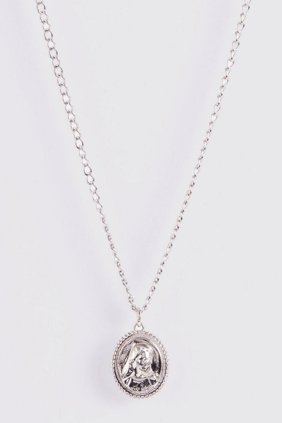 Silver Coin Pendant Necklace image number 1
