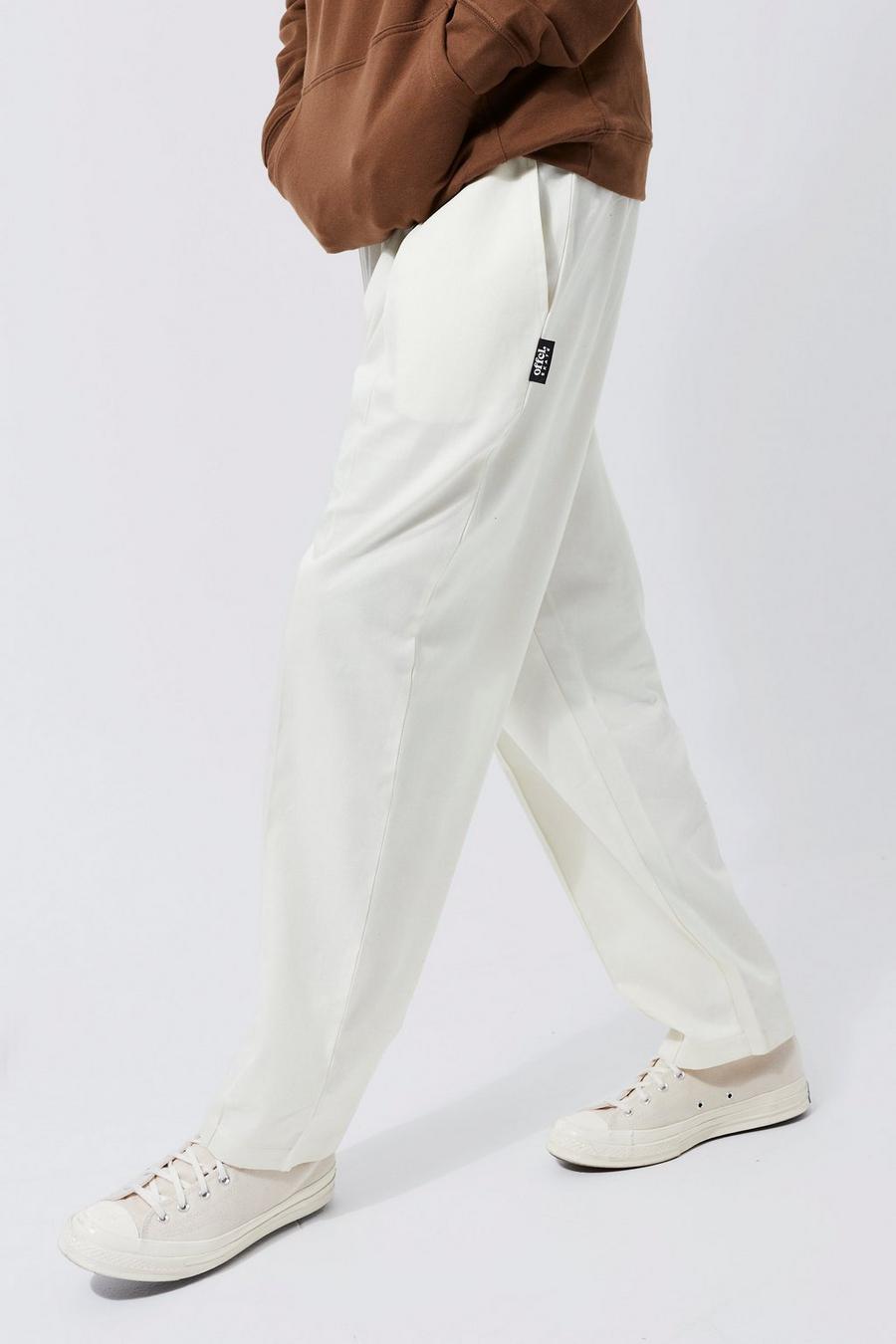 Ecru white Tall Skate Fit Elastic Waist Cropped Chino image number 1