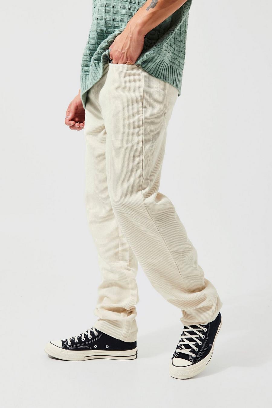 Ecru white Relaxed Fit Cord Trouser image number 1