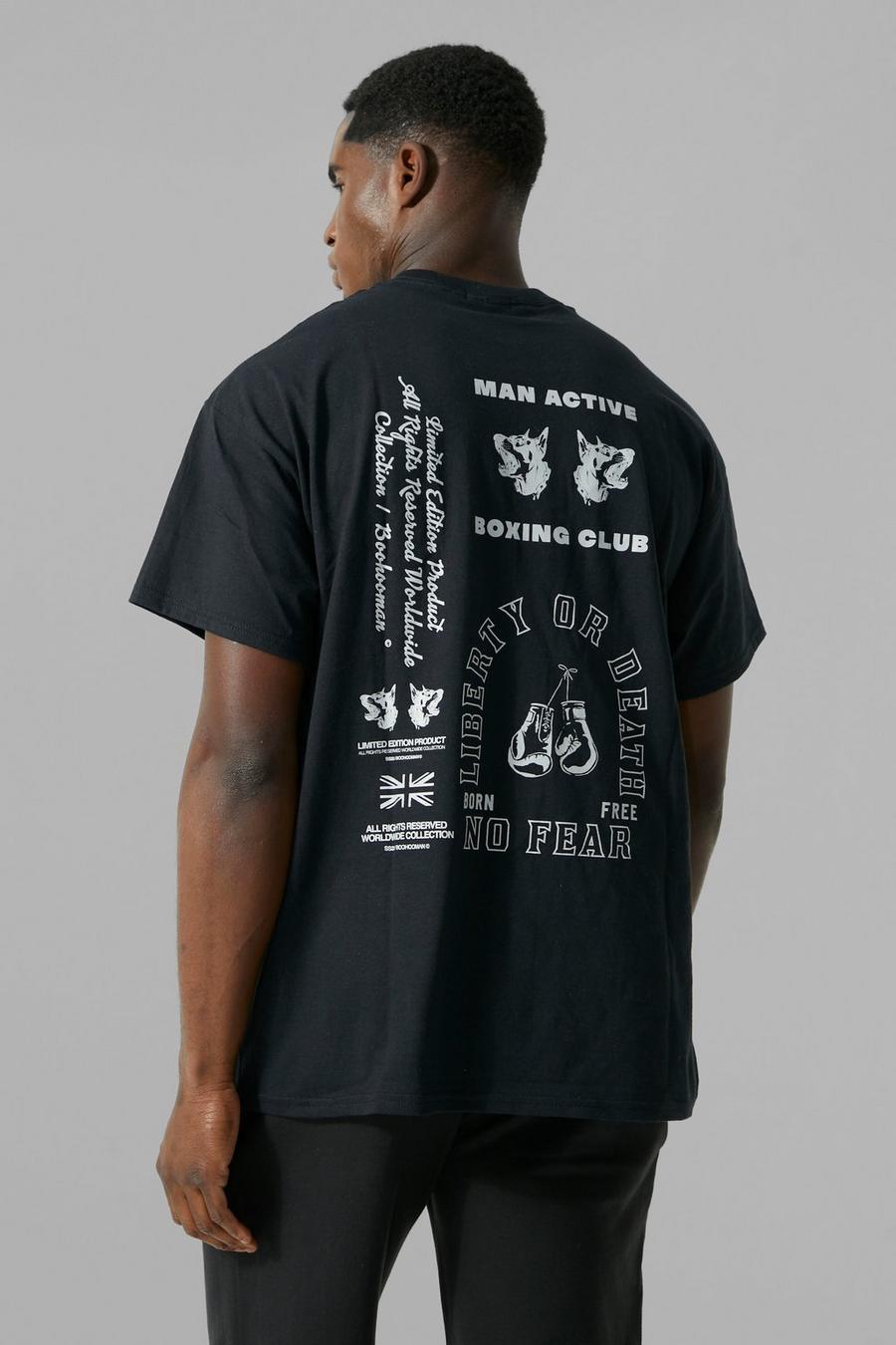 Black Man Active Oversized Boxing T-Shirt image number 1