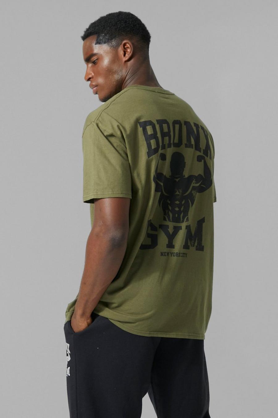 Khaki kaki Man Active Oversized Bronx Gym T Shirt