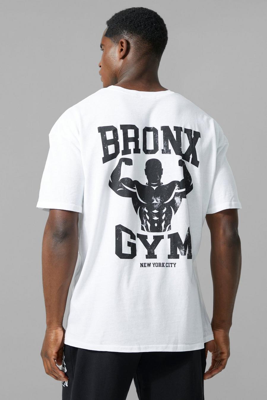 White Man Active Oversized Bronx Gym  T Shirt