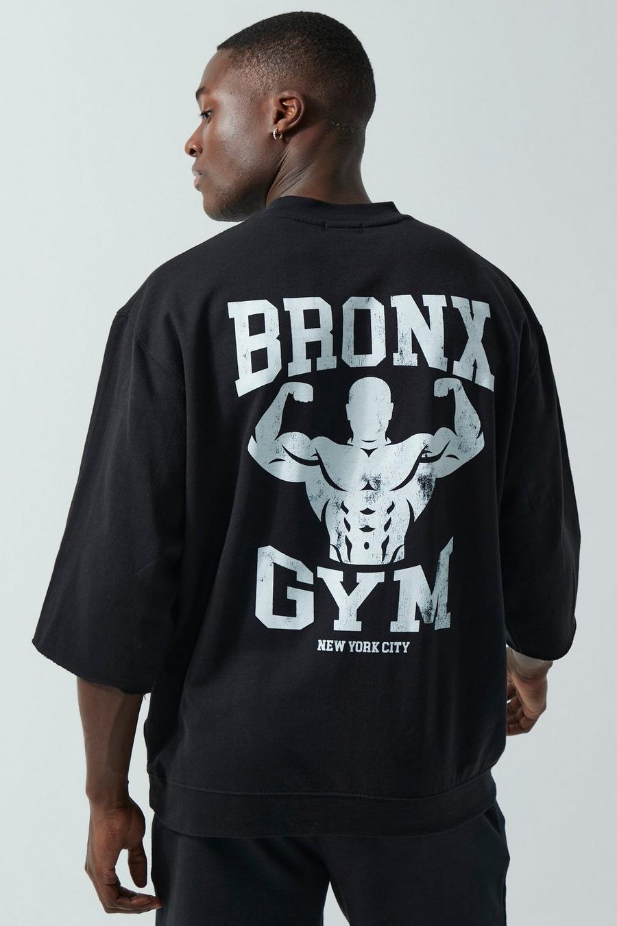 Black Man Active Oversized Bronx Gym Sweatshirt image number 1