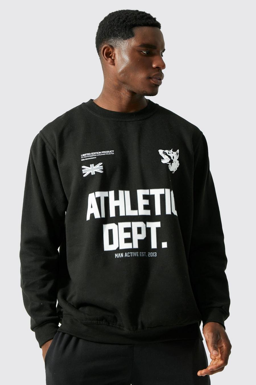 Black svart Man Active Oversized Athletic Dept. Sweater