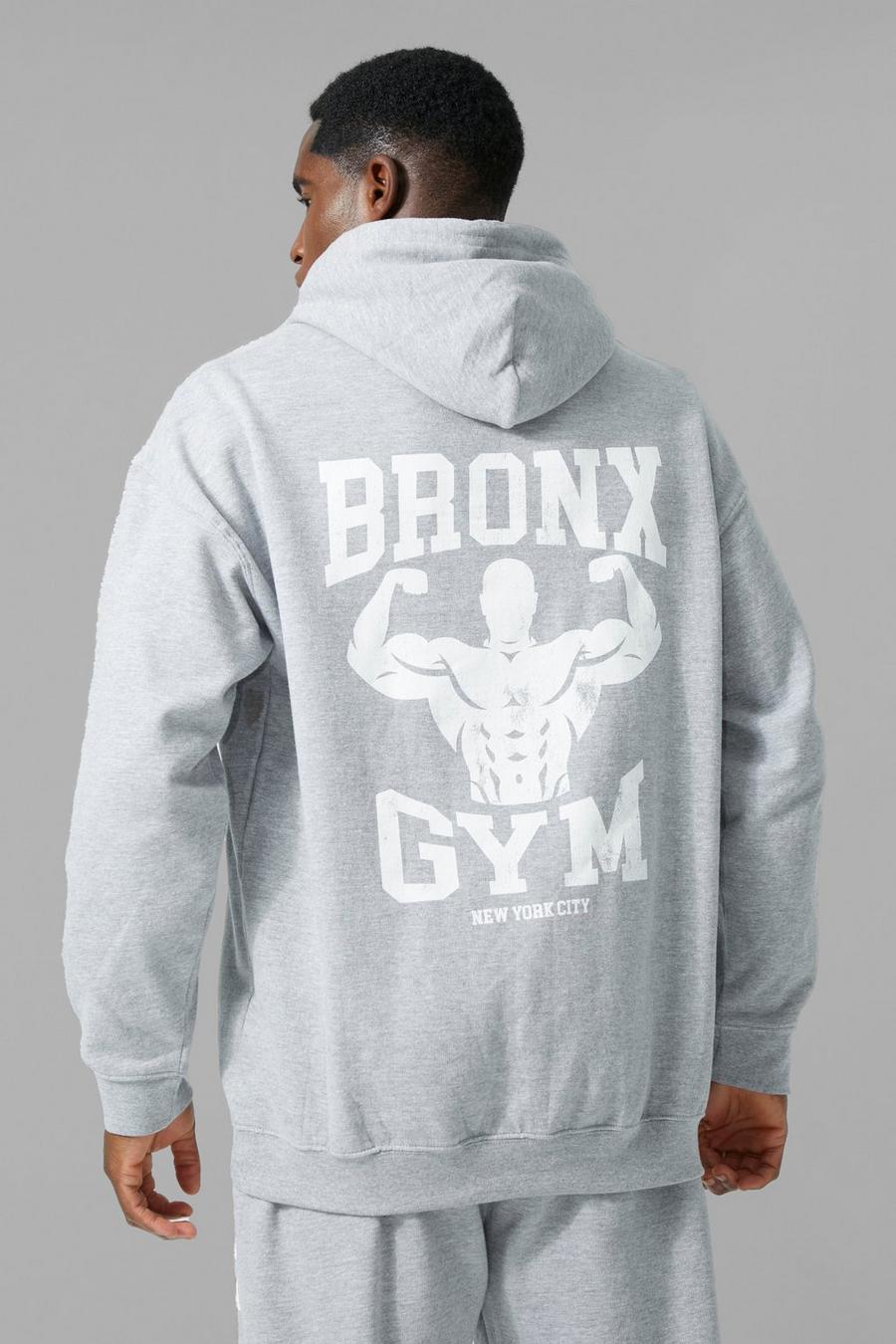 Grey marl Man Active Oversized Bronx Gym Hoodie image number 1