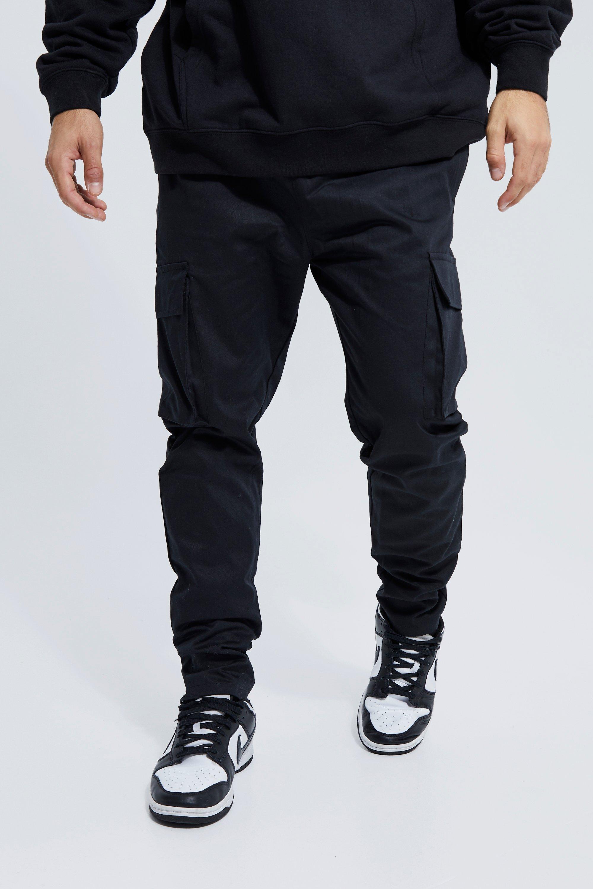 Elastic Waist Skinny Fit Cargo Pants | boohoo USA Elastic Waist Skinny Fit Cargo Pants | boohoo USA
