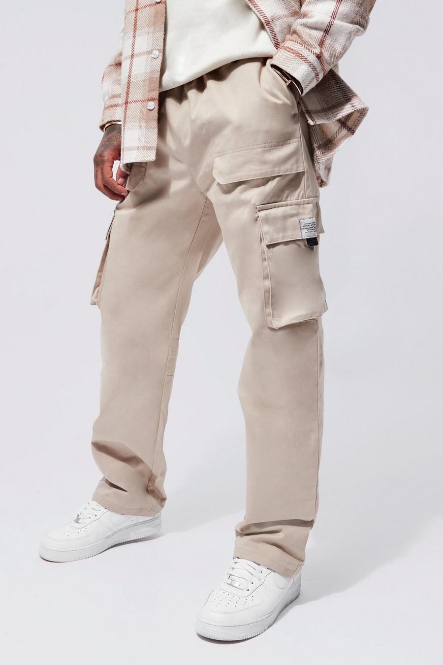 Stone Elastic Waist Relaxed Fit Buckle Cargo Jogger