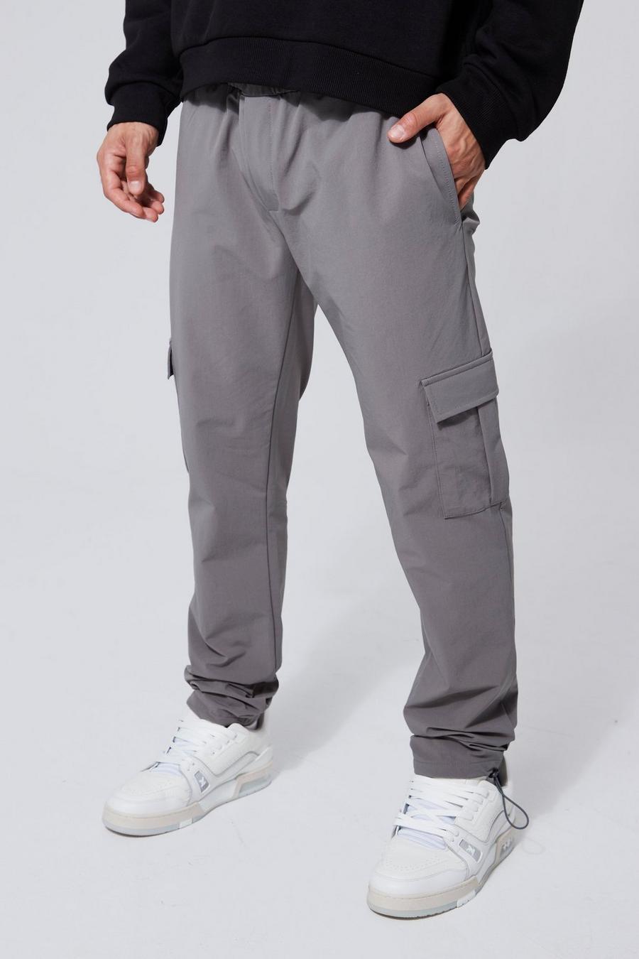 Pantalon cargo slim technique, Charcoal image number 1