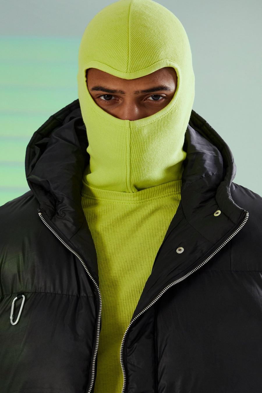 Lime Ribbed Jersey Balaclava image number 1