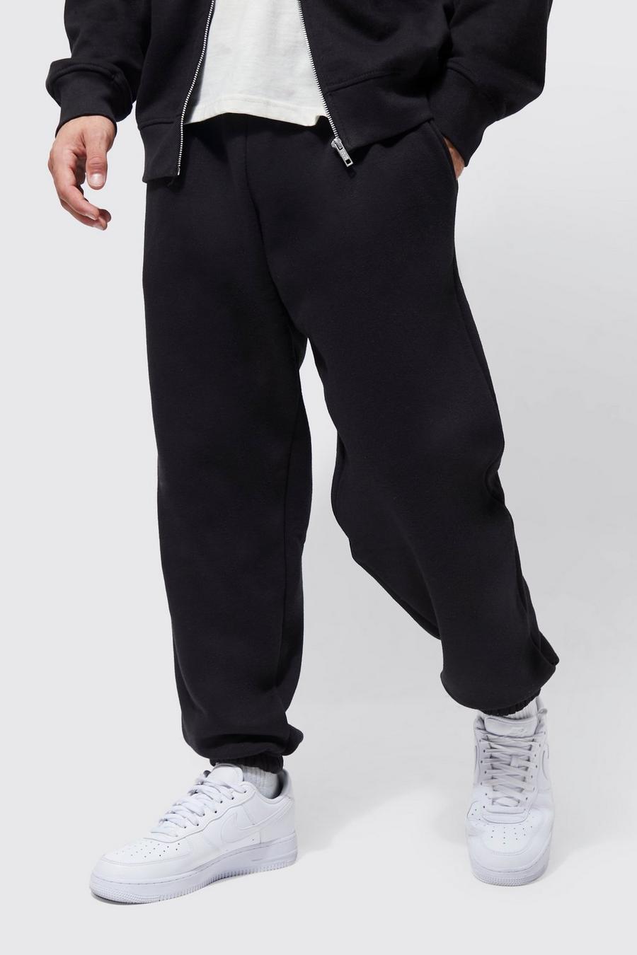Black Oversized Drawcord Joggers image number 1