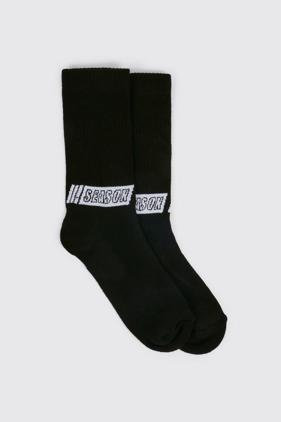 Black svart Jacquard Season Sock