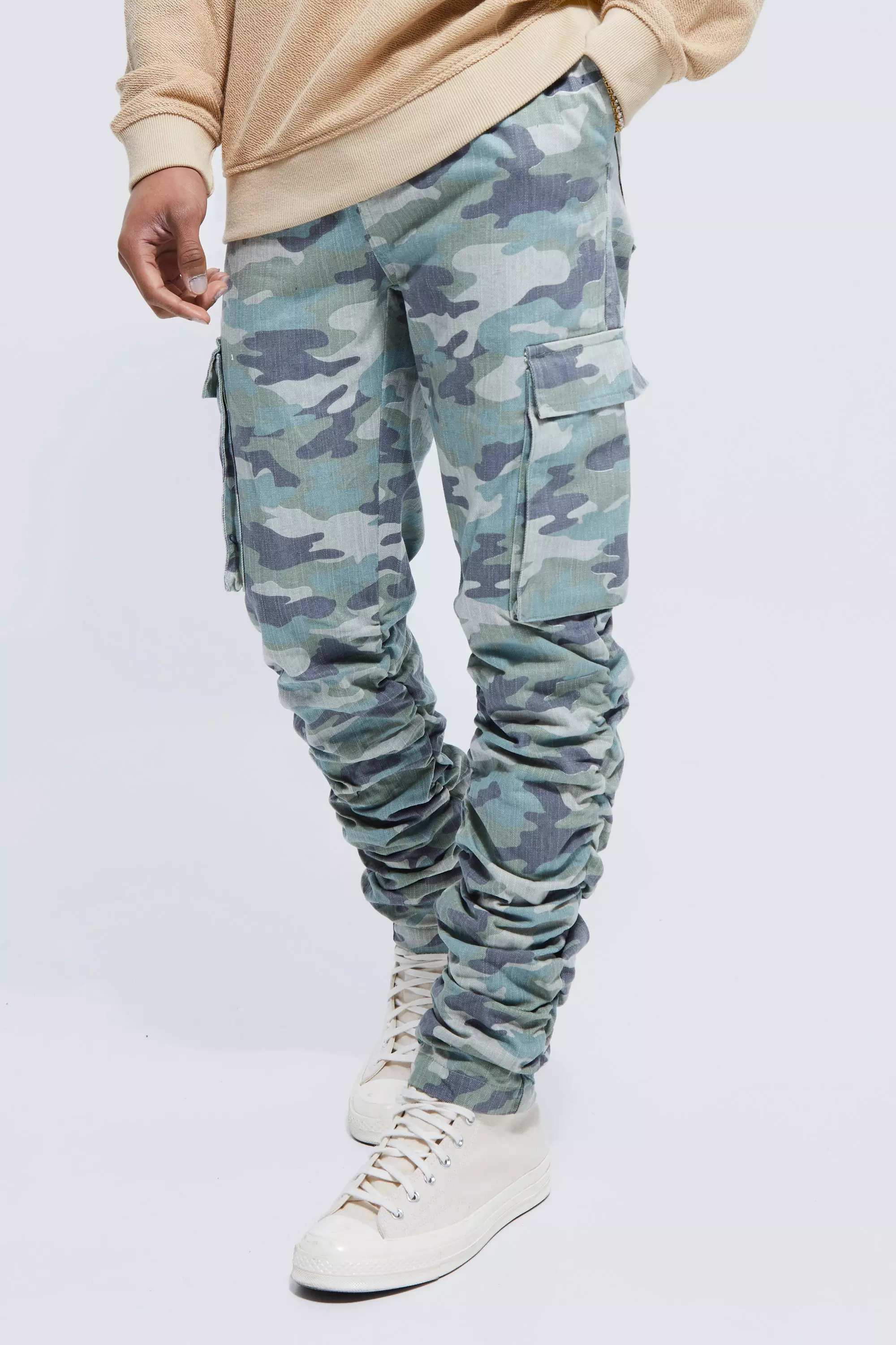 Sky blue sale camo cargo pants