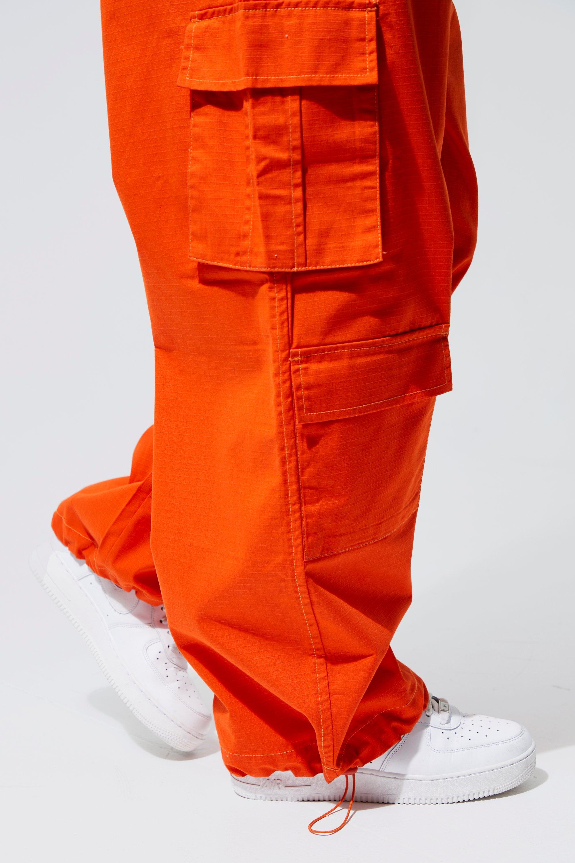 Orange cargo 2024 pants mens