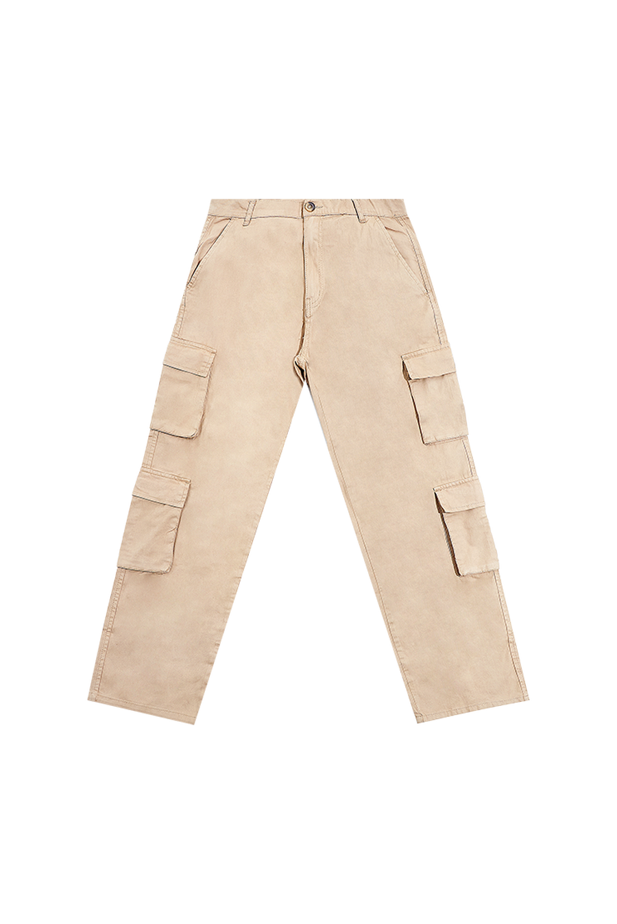 Taupe beige Fixed Waist Relaxed Multi Pocket Cargo