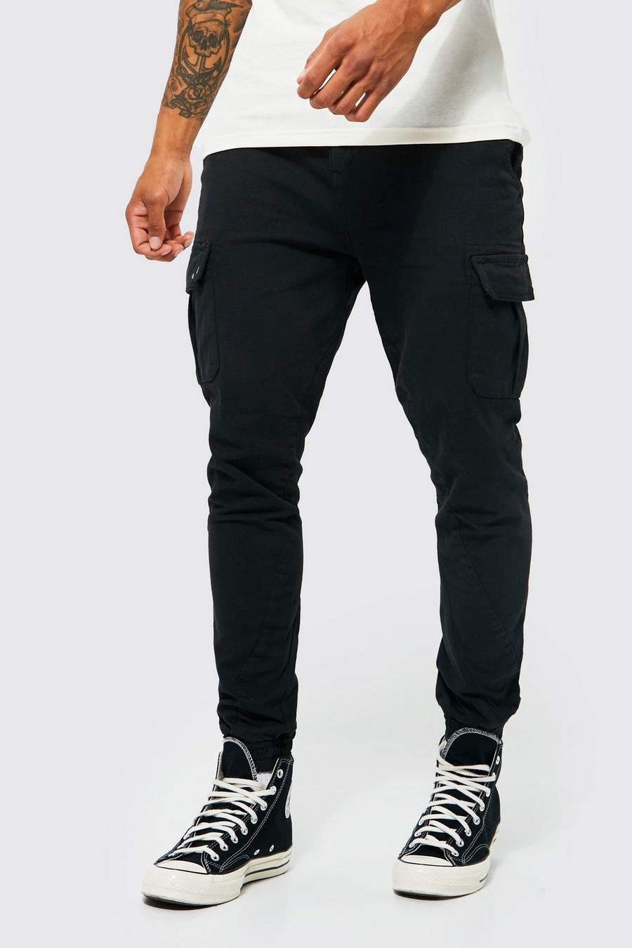Pantalon cargo basique, Black image number 1