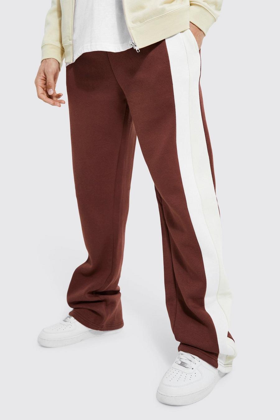 Chocolate brown Tall Relaxed Design Drawcord Side Tape Jogger
