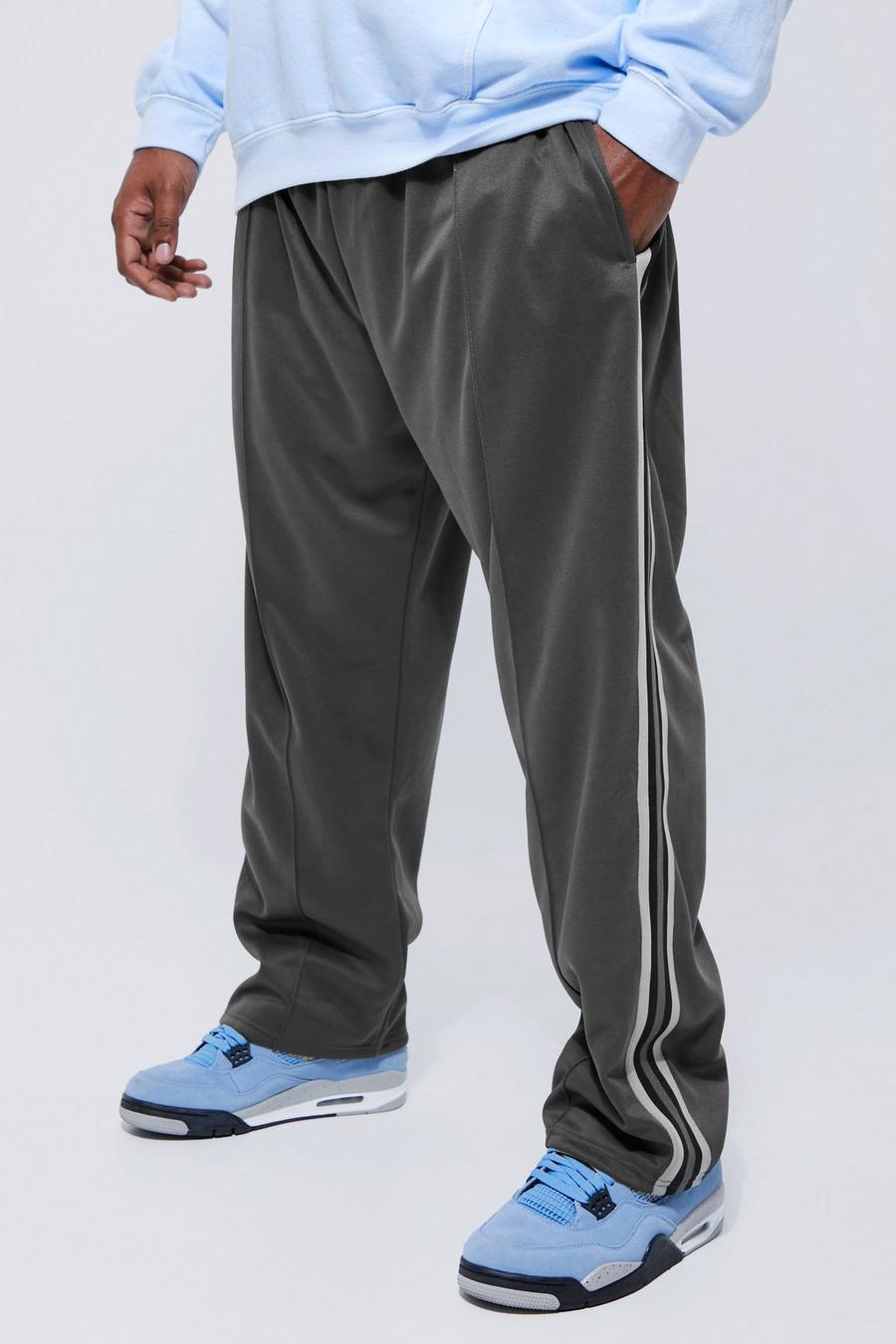 Charcoal Plus Straight Leg Tricot Pintuck Tape Jogger  image number 1