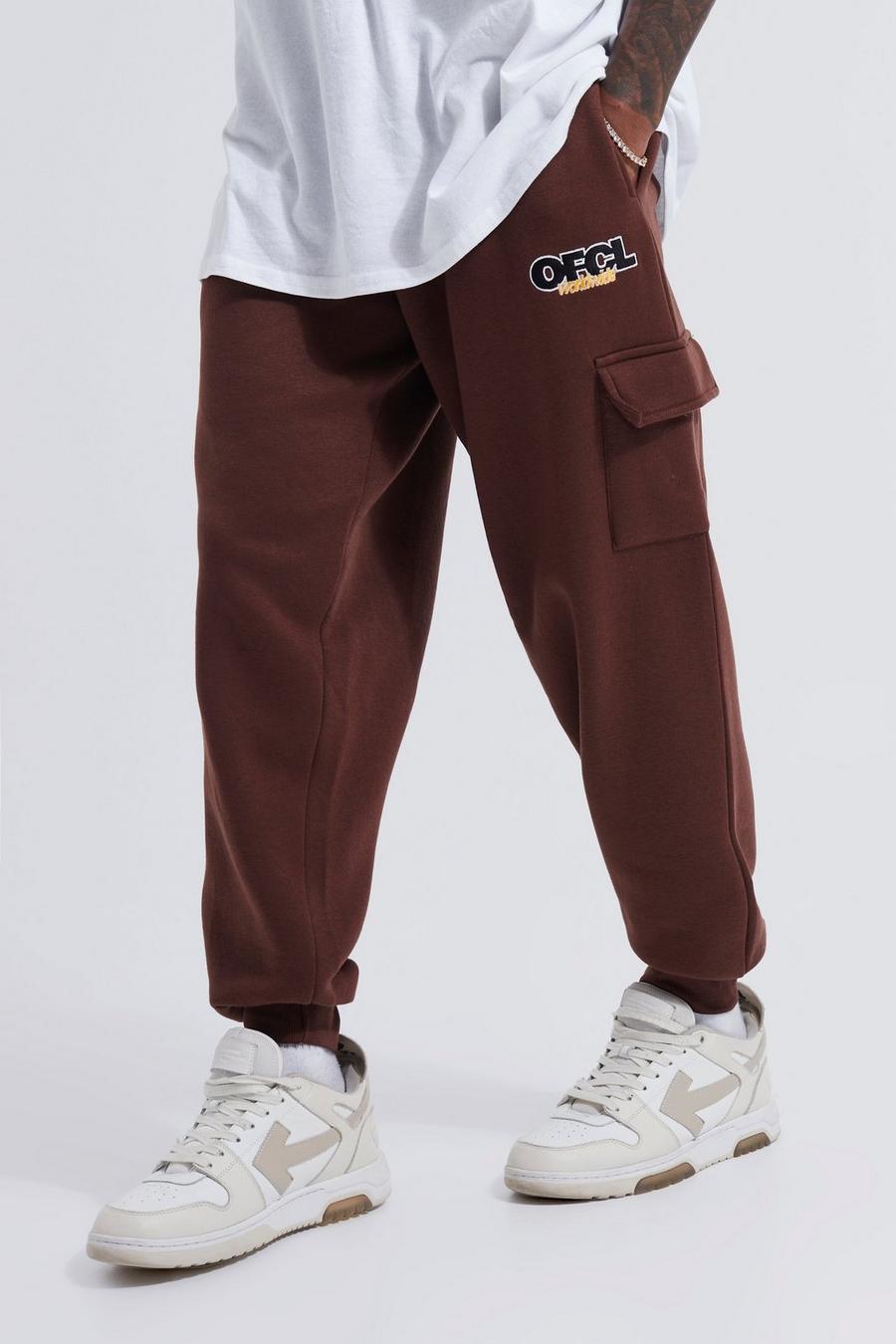 Chocolate marron Ofcl Loose Fit Cargo Jogger 