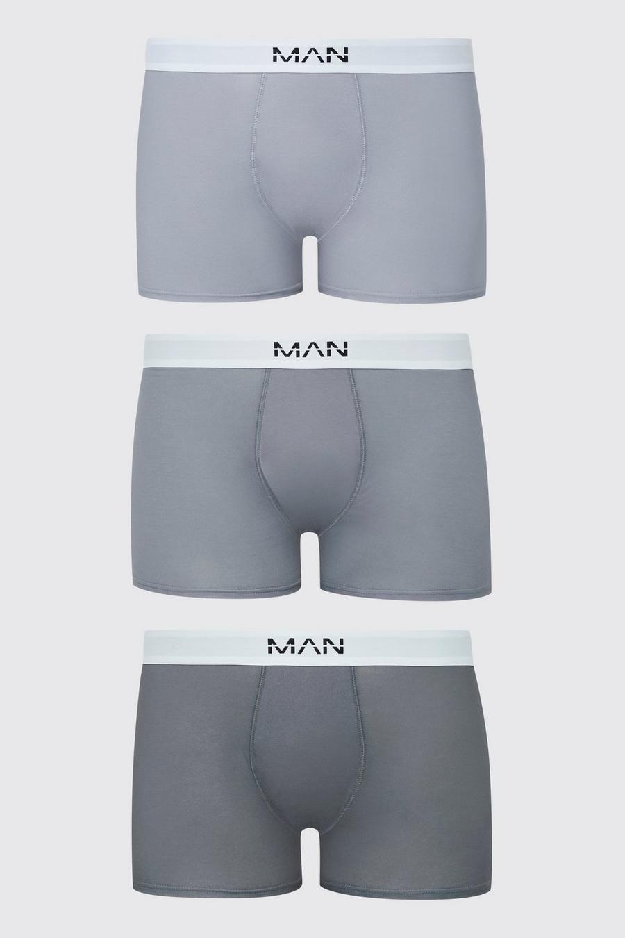 Multi Plus 3 Pack Man Dash Grey Boxers image number 1
