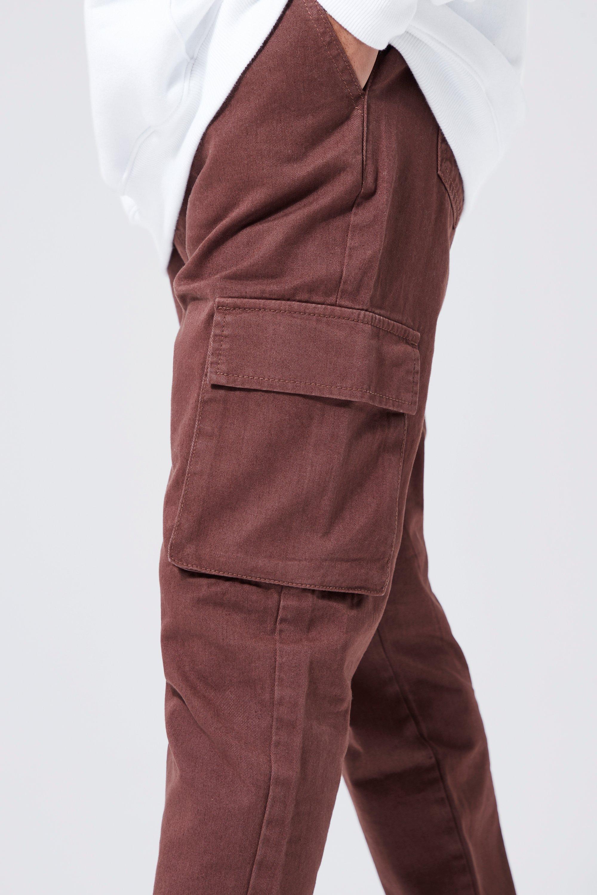 Men's Elastic Waist Skinny Fit Cargo Trouser