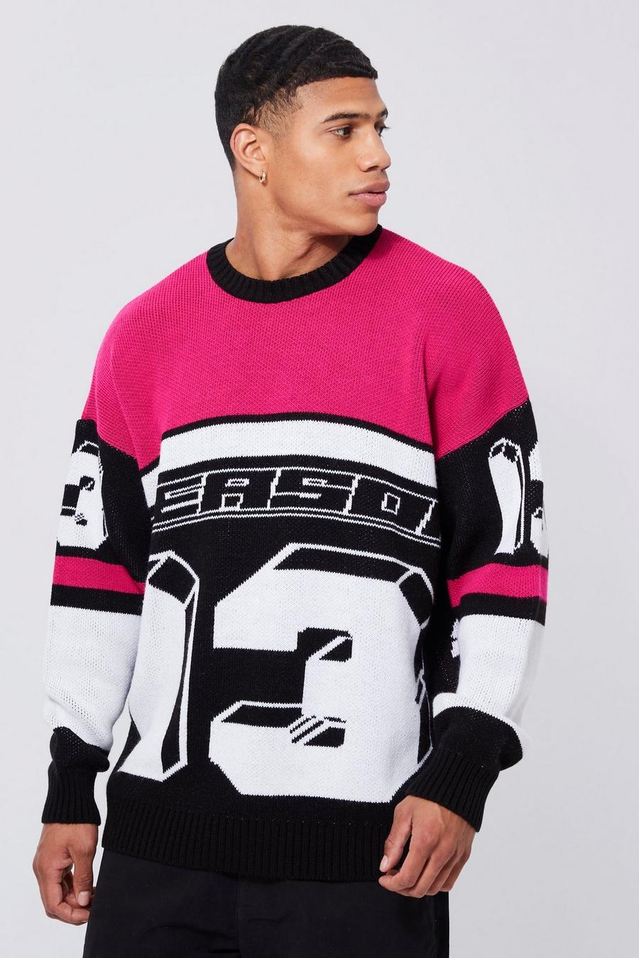 Pink Moto Season Open Cuff Knitted Jumper  image number 1