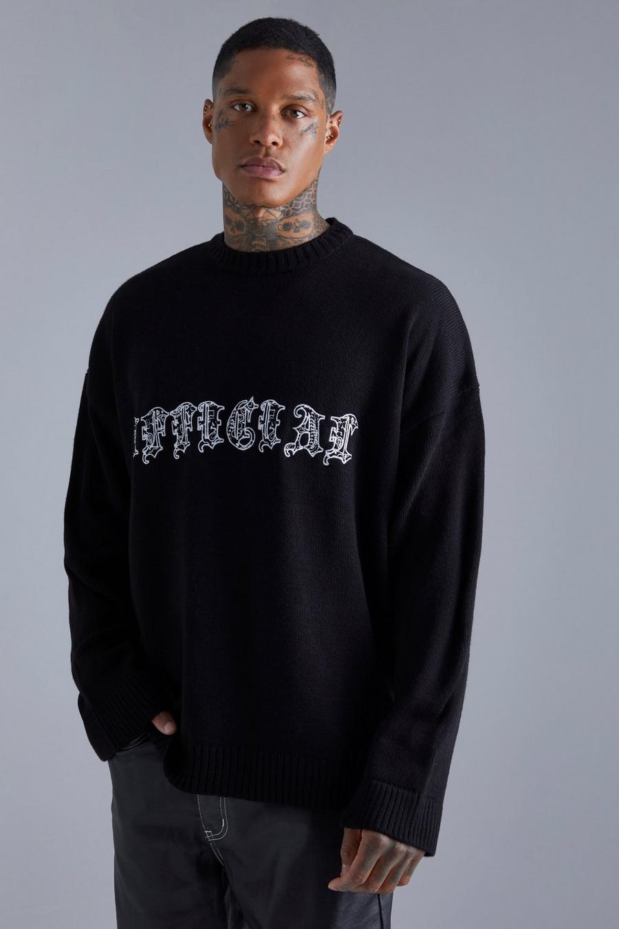 Black Gothic Official Embroidered Knitted Jumper image number 1