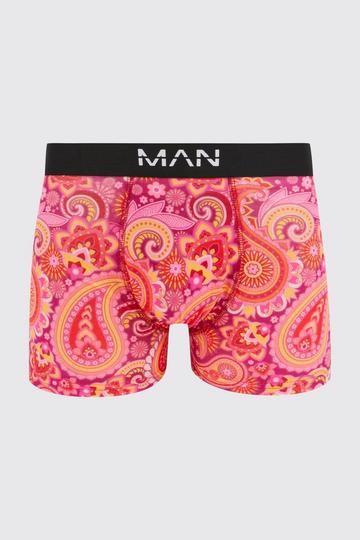 Man Paisley Printed Boxer purple