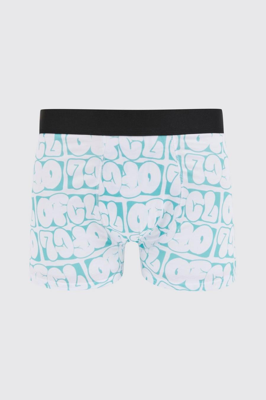 Teal Ofcl Printed Boxer image number 1