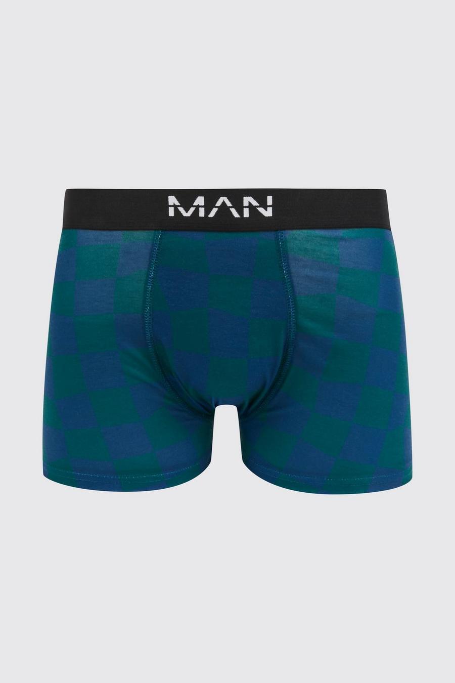 Forest Man Checkerboard Printed Boxer image number 1