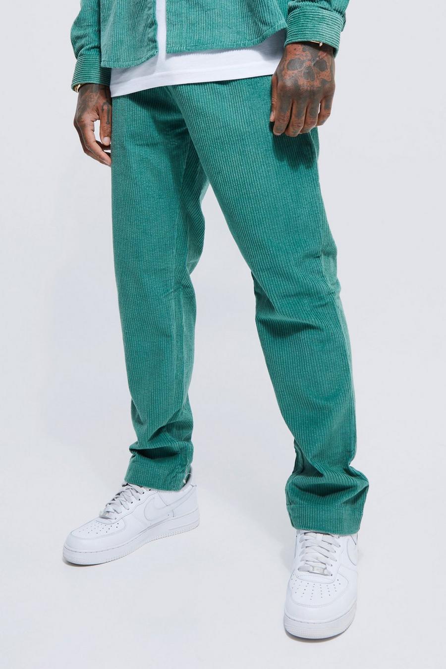Sage Elasticated Cord Straight Leg Trouser image number 1