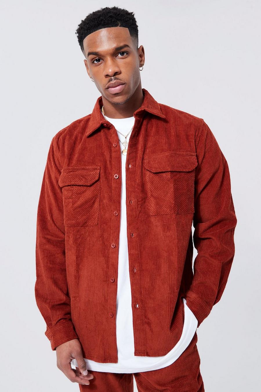 Rust Cord Overshirt image number 1
