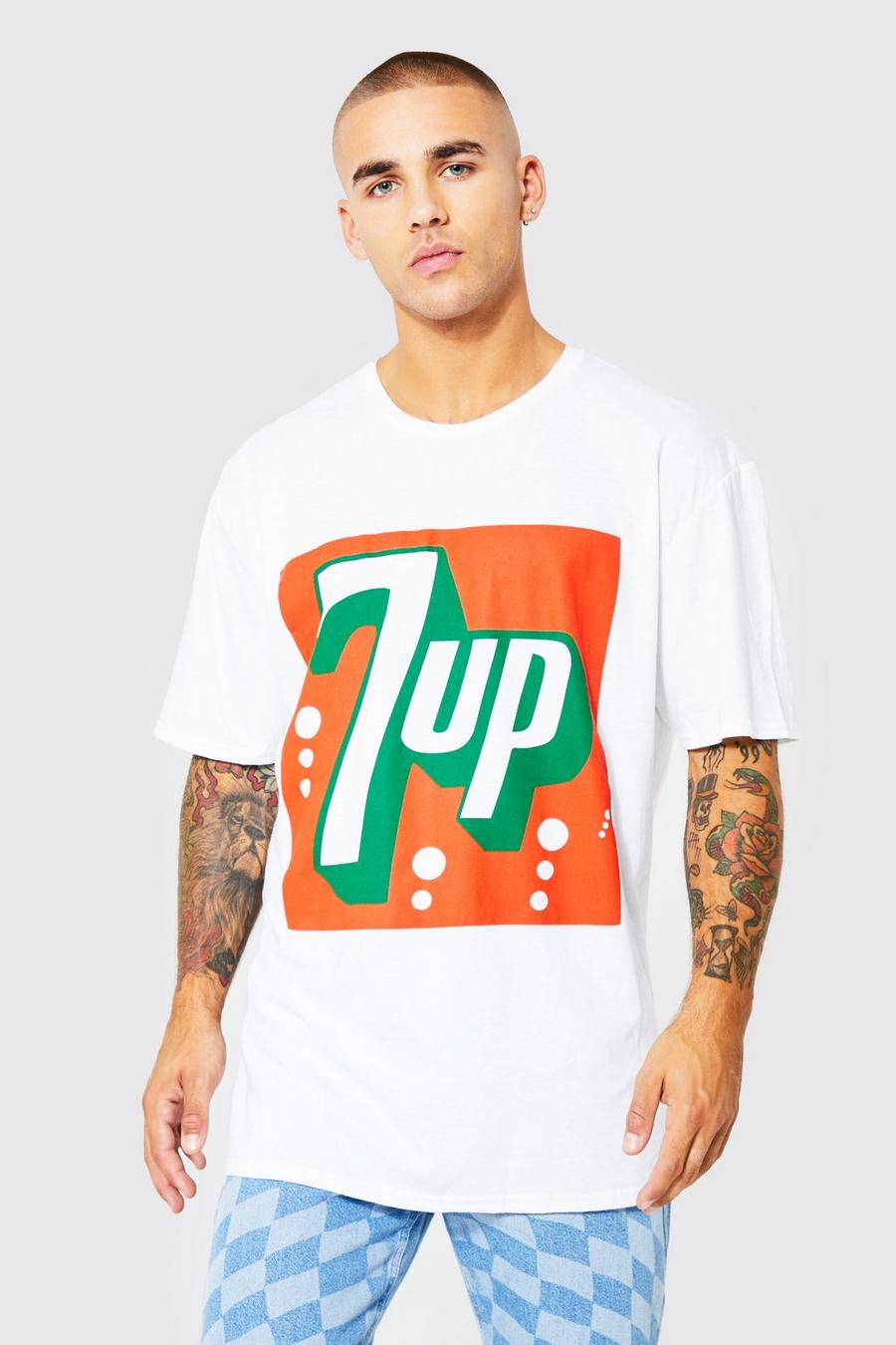 T-shirt oversize à slogan 7UP, White blanc