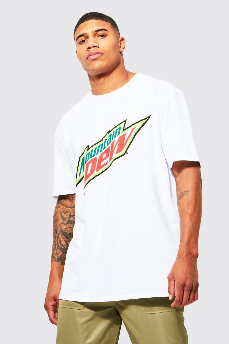 Camiseta oversize con estampado de Mountain Dew, White image number 1