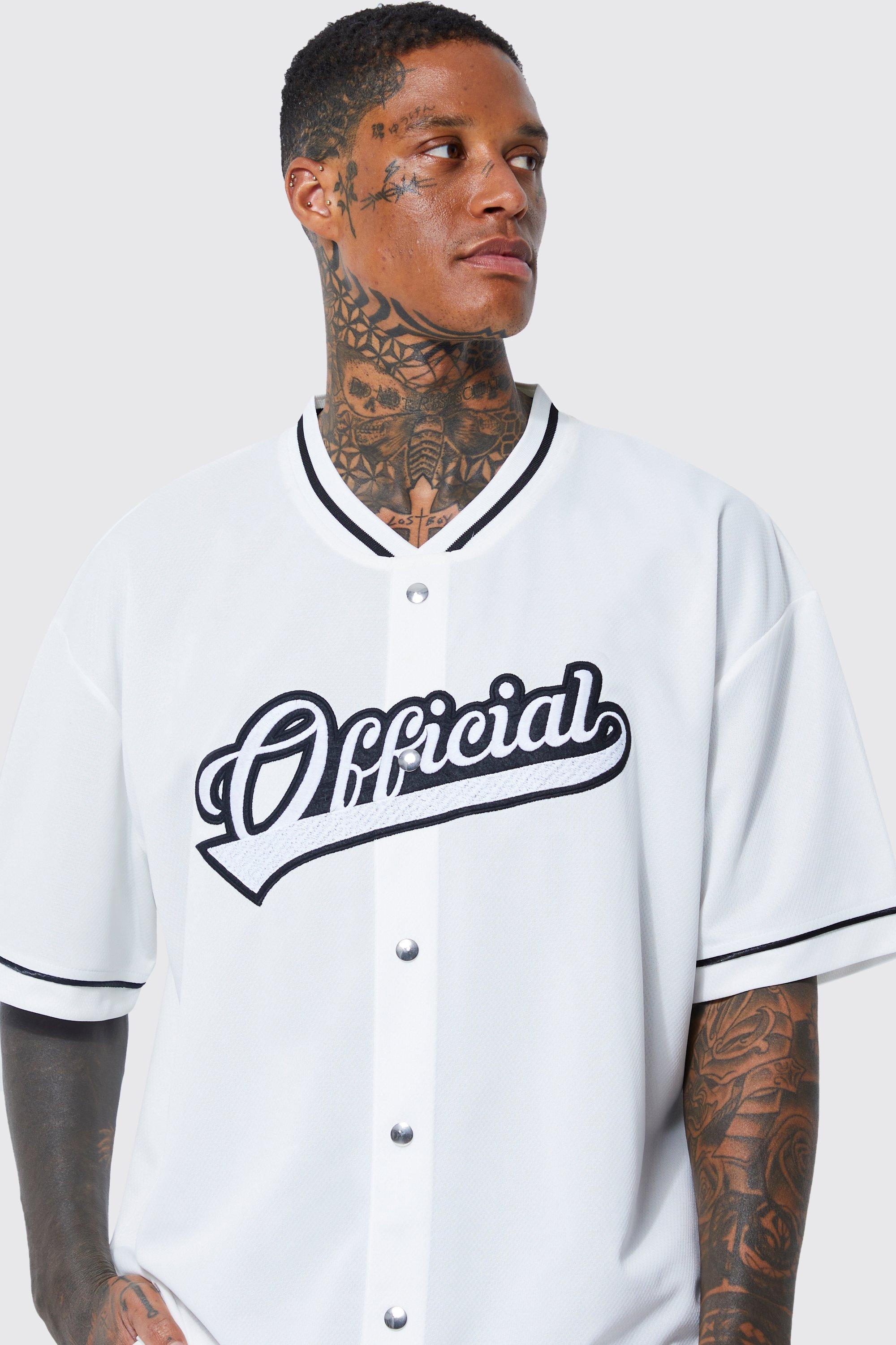 Homme Varsity Denim Baseball Shirt and shorts