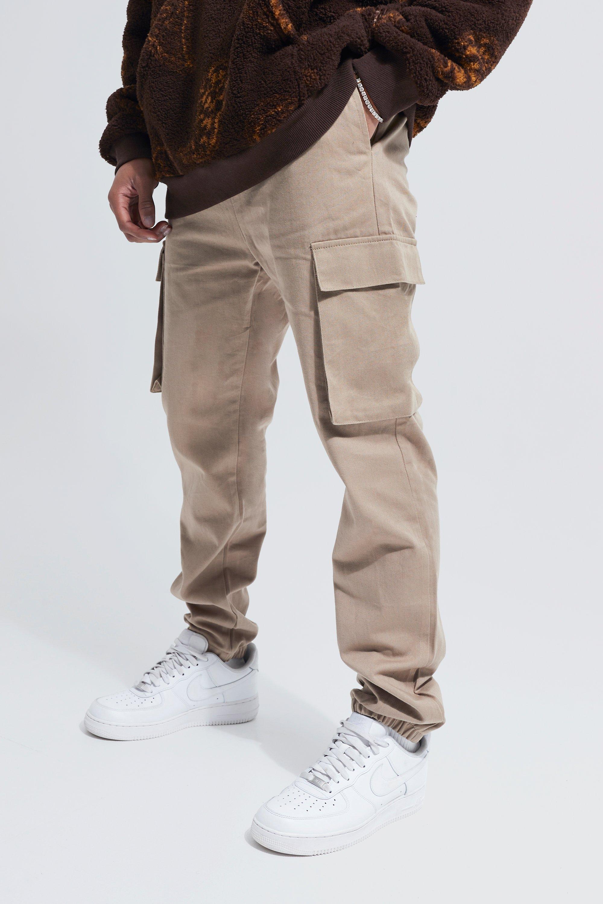 UTILITY POCKET PANTS - taupe brown