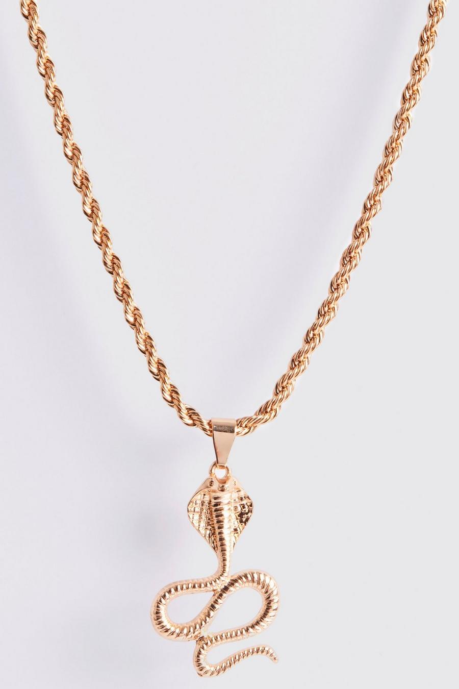 Gold Cobra Pendant Necklace image number 1